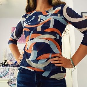 Alfani Petite Nylon Colorful Top